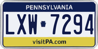 PA license plate LXW7294