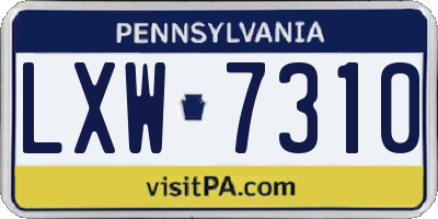 PA license plate LXW7310