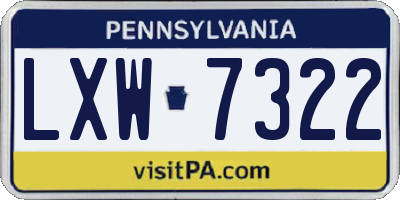PA license plate LXW7322