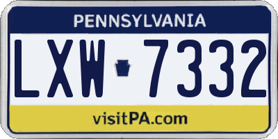 PA license plate LXW7332
