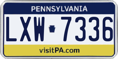 PA license plate LXW7336