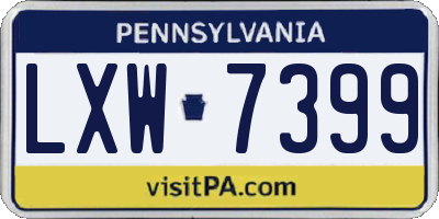 PA license plate LXW7399