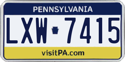 PA license plate LXW7415