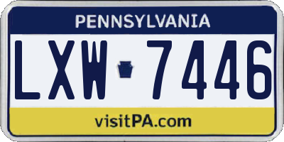 PA license plate LXW7446