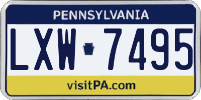 PA license plate LXW7495