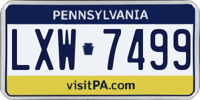 PA license plate LXW7499