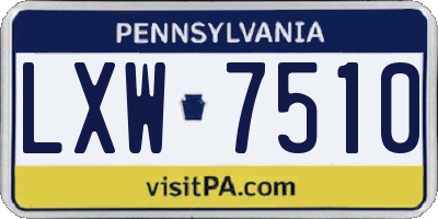 PA license plate LXW7510