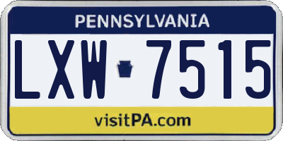 PA license plate LXW7515
