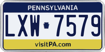 PA license plate LXW7579