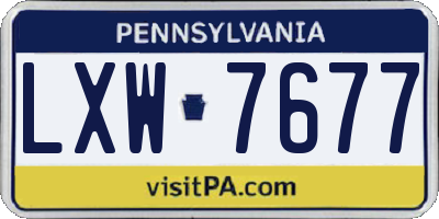 PA license plate LXW7677