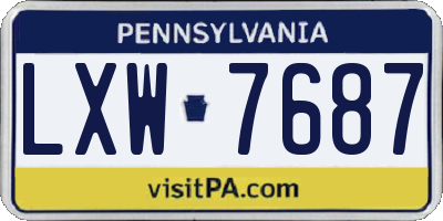 PA license plate LXW7687