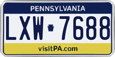 PA license plate LXW7688