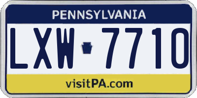 PA license plate LXW7710