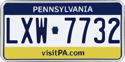 PA license plate LXW7732
