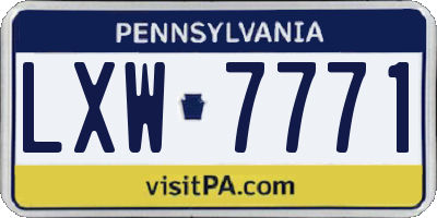 PA license plate LXW7771