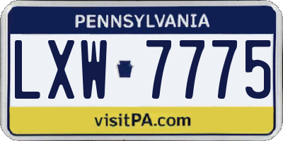 PA license plate LXW7775