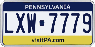 PA license plate LXW7779