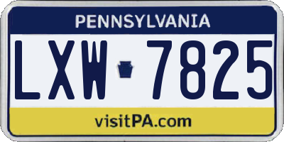 PA license plate LXW7825