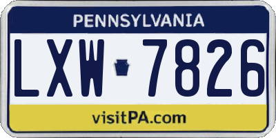 PA license plate LXW7826