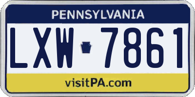 PA license plate LXW7861