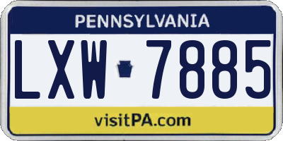 PA license plate LXW7885