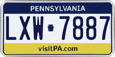 PA license plate LXW7887
