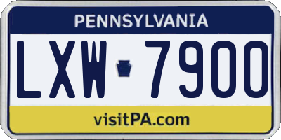 PA license plate LXW7900