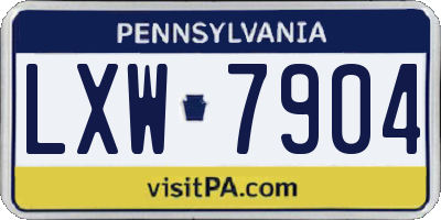 PA license plate LXW7904