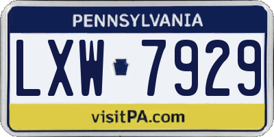 PA license plate LXW7929