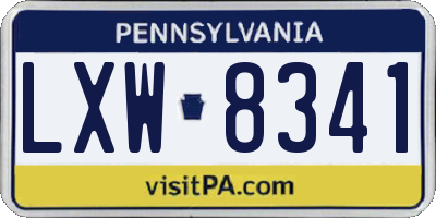 PA license plate LXW8341