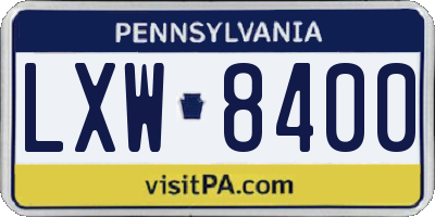 PA license plate LXW8400