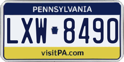 PA license plate LXW8490