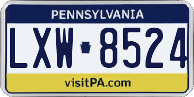 PA license plate LXW8524