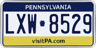 PA license plate LXW8529