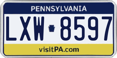 PA license plate LXW8597