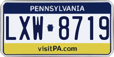 PA license plate LXW8719