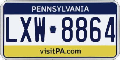 PA license plate LXW8864