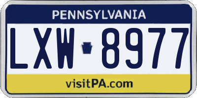 PA license plate LXW8977