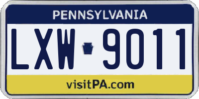 PA license plate LXW9011
