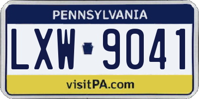 PA license plate LXW9041