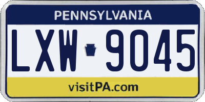 PA license plate LXW9045