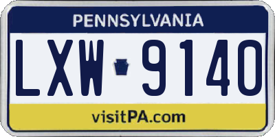 PA license plate LXW9140