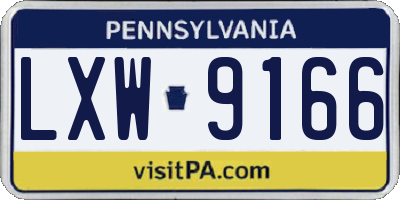 PA license plate LXW9166