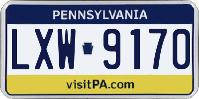 PA license plate LXW9170