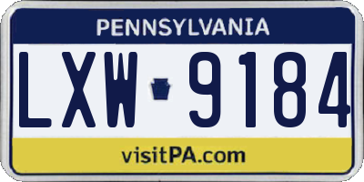PA license plate LXW9184
