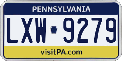 PA license plate LXW9279