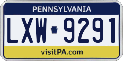 PA license plate LXW9291