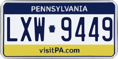 PA license plate LXW9449