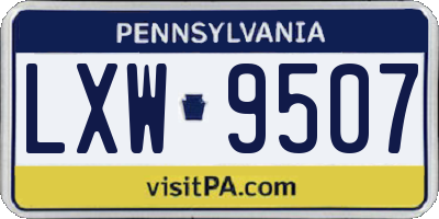 PA license plate LXW9507