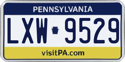 PA license plate LXW9529